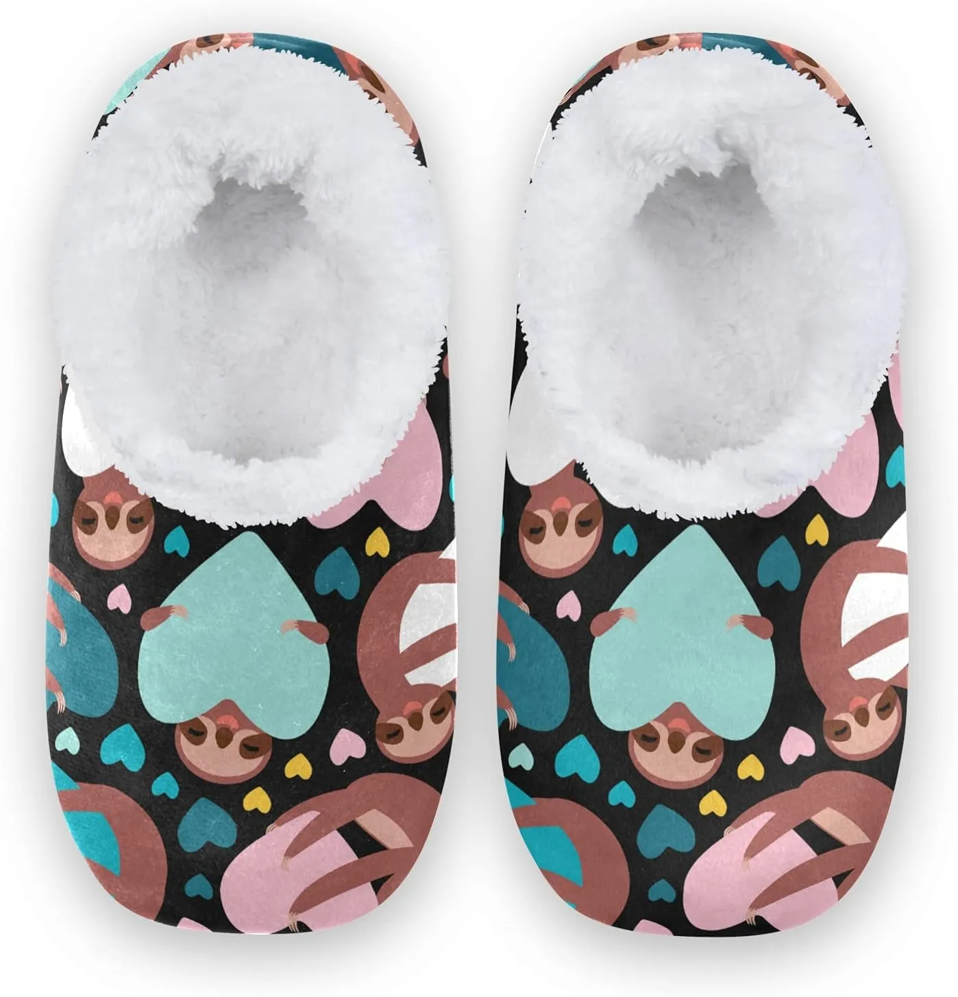 Unisex Fuzzy House Slippers, Warm Fur Lining Shoes, Non-Slip Memory Foam Slippers M-XXL
