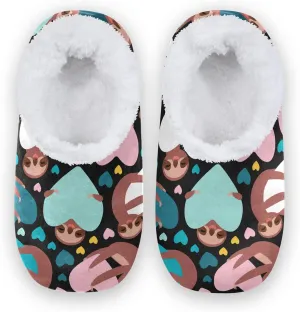 Unisex Fuzzy House Slippers, Warm Fur Lining Shoes, Non-Slip Memory Foam Slippers M-XXL