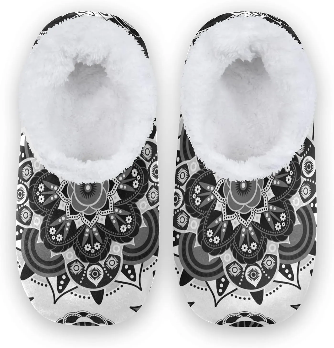 Unisex Fuzzy House Slippers, Warm Fur Lining Shoes, Non-Slip Memory Foam Slippers M-XXL