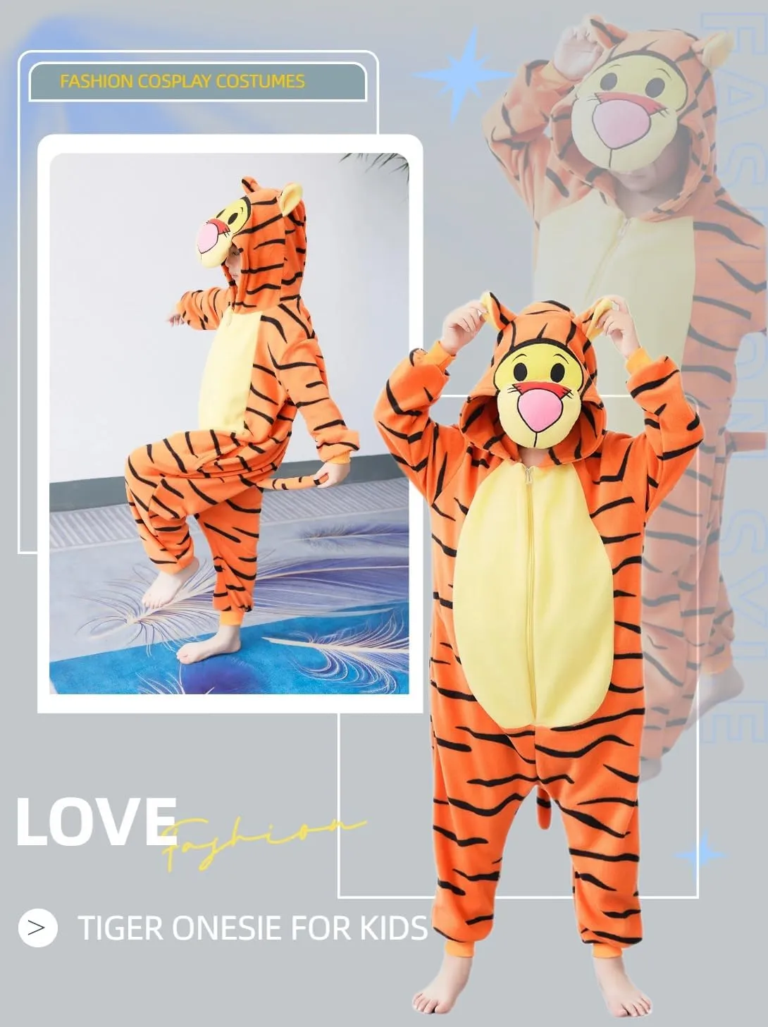 Unisex Kids Onesie Animal Cosplay Costume Pajamas Halloween Christmas Cartoon Sleepwear Children Jumpsuit