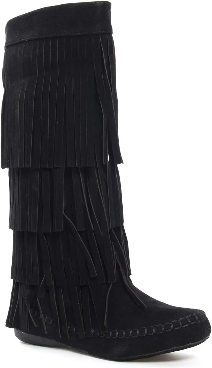 V-Luxury Womens Closed Toe Mid Calf Knee High Mocassin Flat Boot