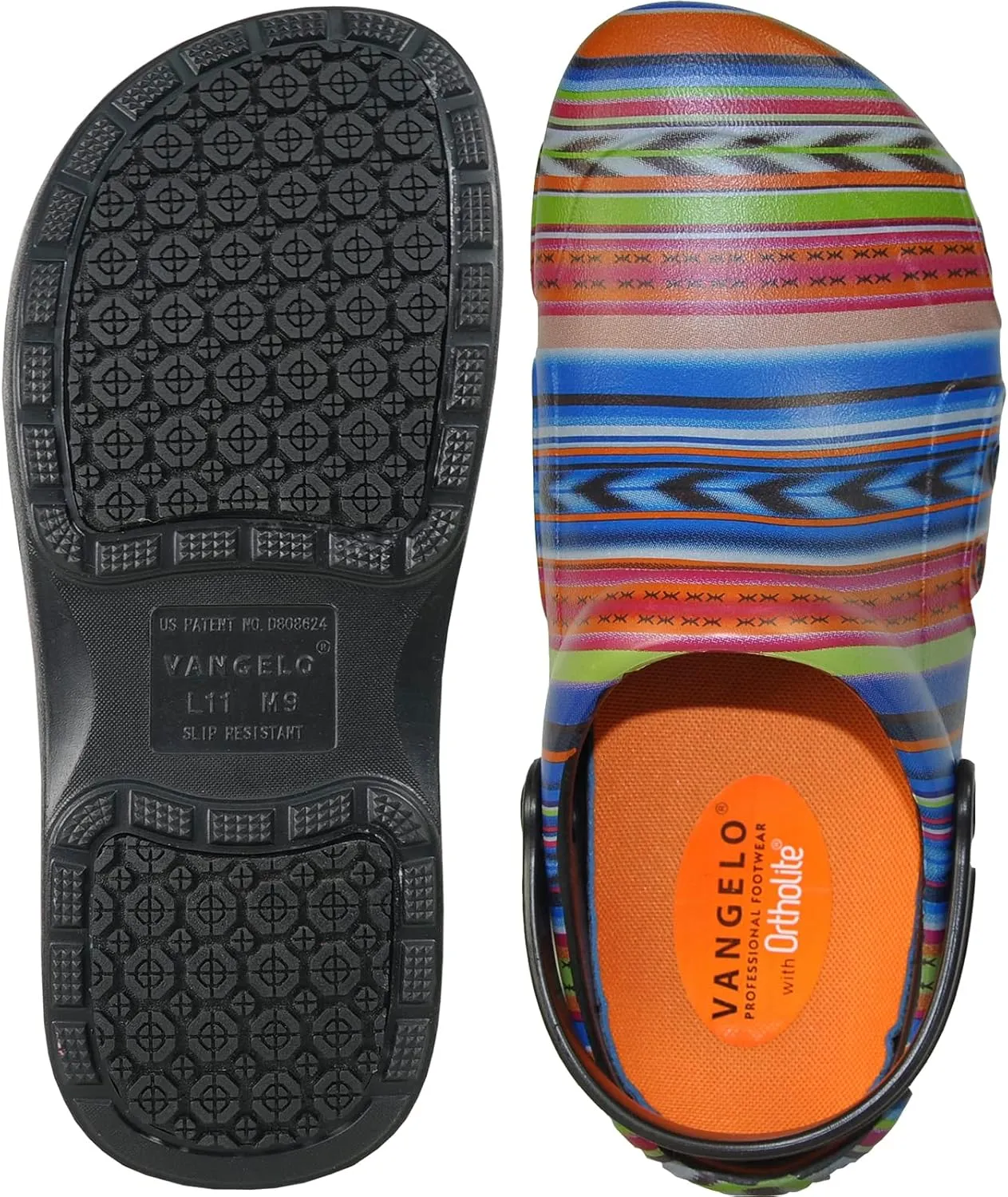 VANGELO Professional Slip Resistant Clog Waterproof Men Work Nurse Shoe Chef Shoe Ritz Black Lime White Multicolor