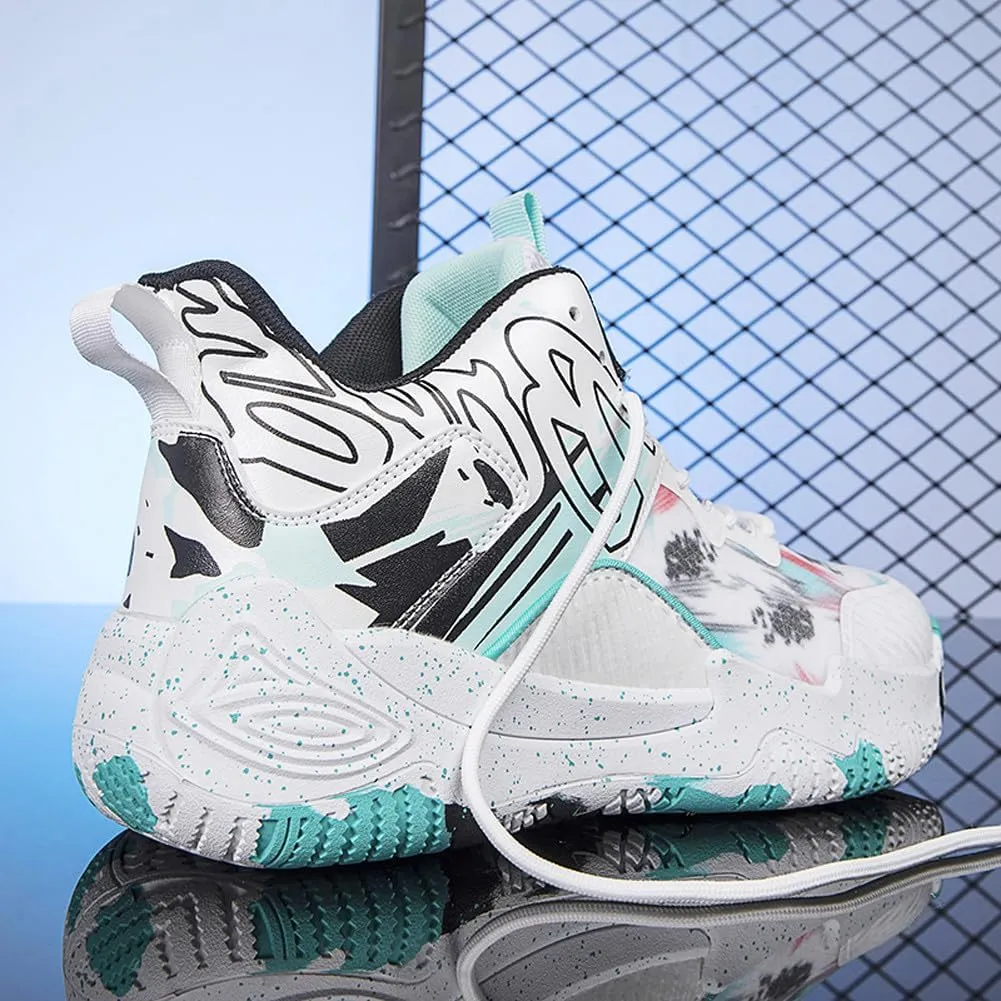 VAXAV Unisex Women's Men's Fashion High Top Basketball Shoes Non Slip Outdoor Tennis Sneakers