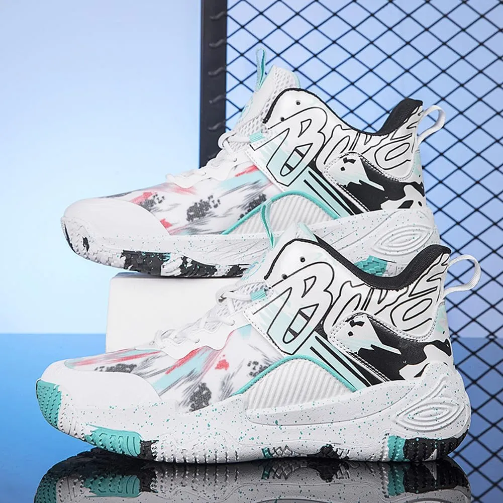 VAXAV Unisex Women's Men's Fashion High Top Basketball Shoes Non Slip Outdoor Tennis Sneakers