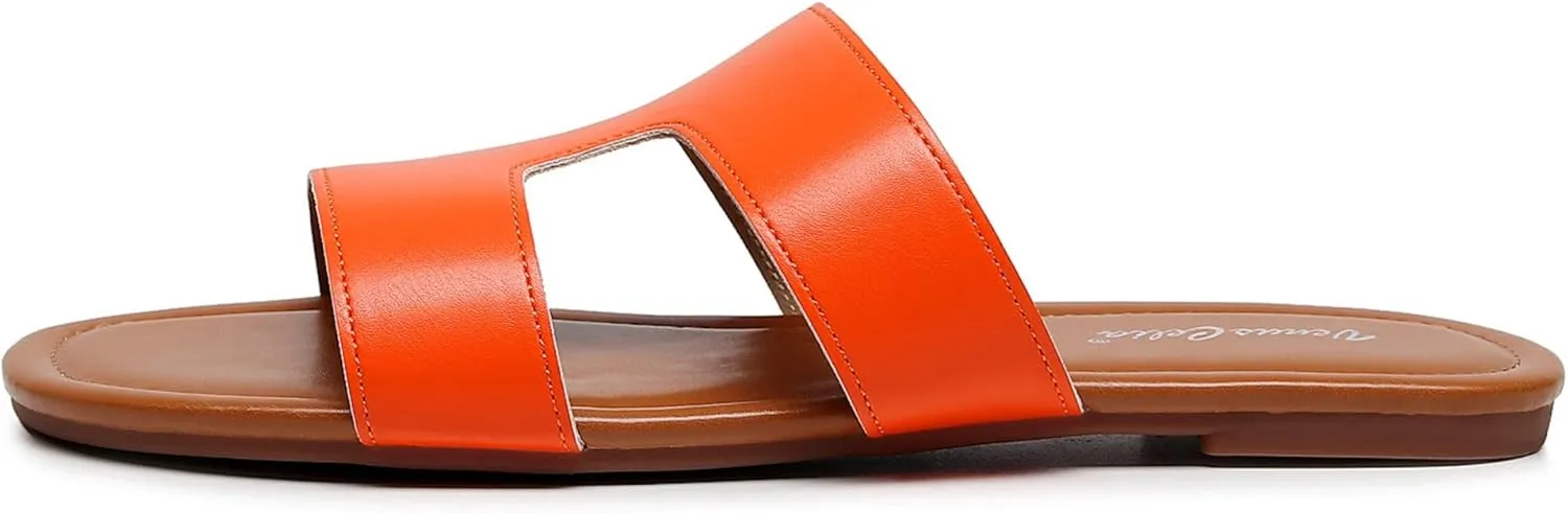 VenusCelia Women's H Band Wide Flat Sandal