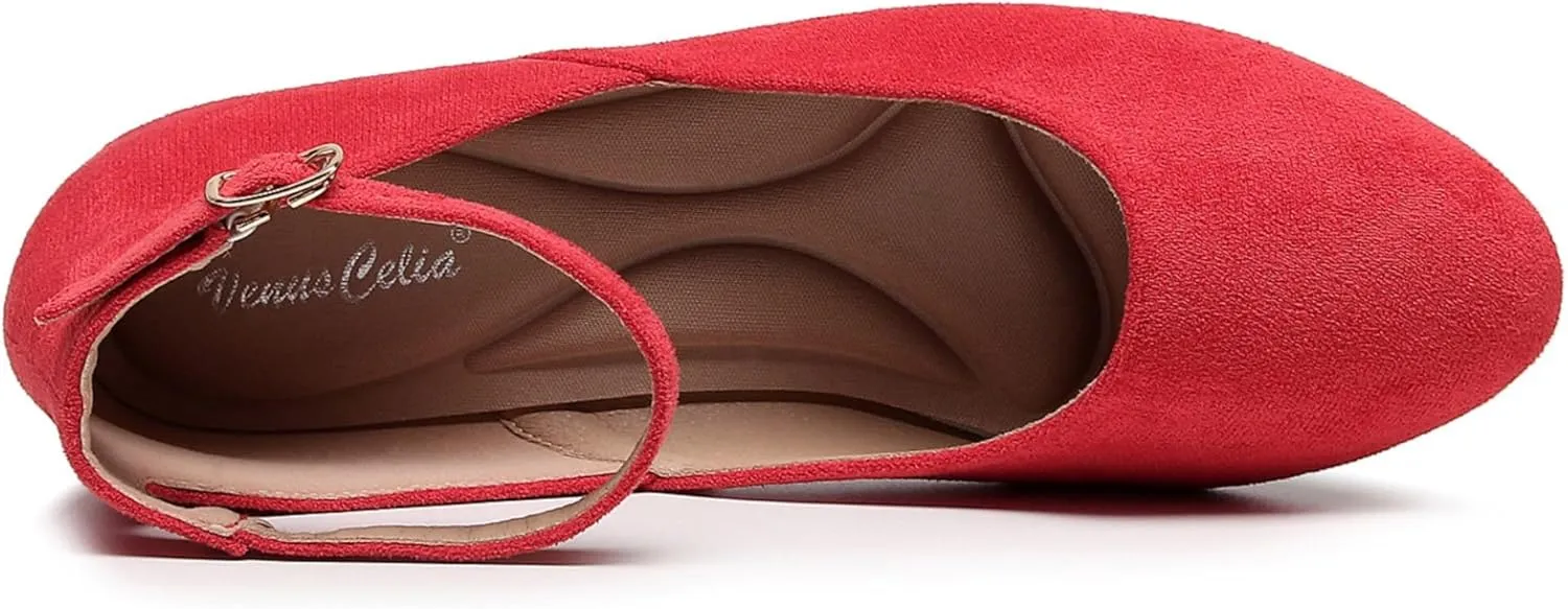 VenusCelia Women's Serenity Strap Flats Shoe