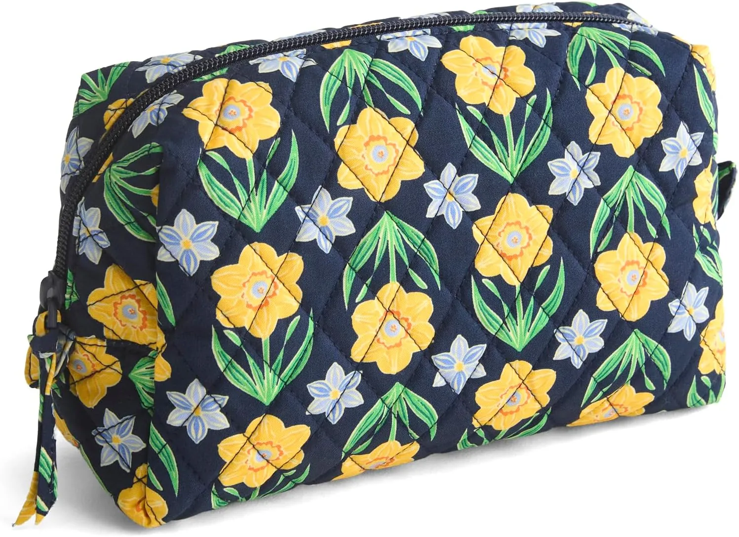 Vera Bradley Premium Cotton Medium Cosmetic Makeup Bag, Daffodils