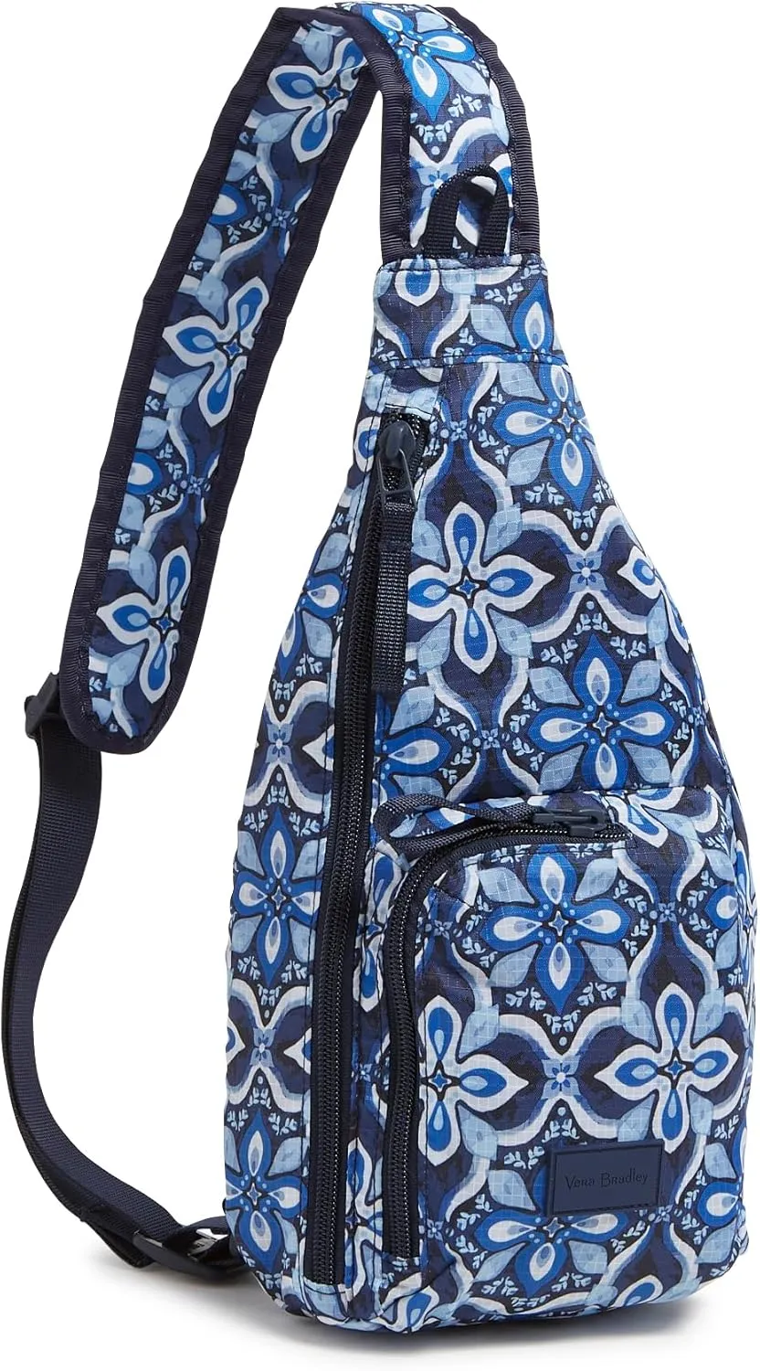 Vera Bradley Ripstop Mini Sling Backpack, Raindrop Medallion