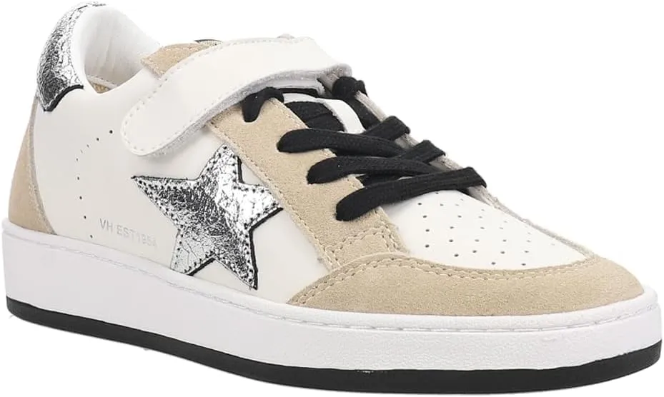 Vintage Havana Womens Dakota Metallic Perforated Slip On Sneakers Shoes Casual - Beige, White