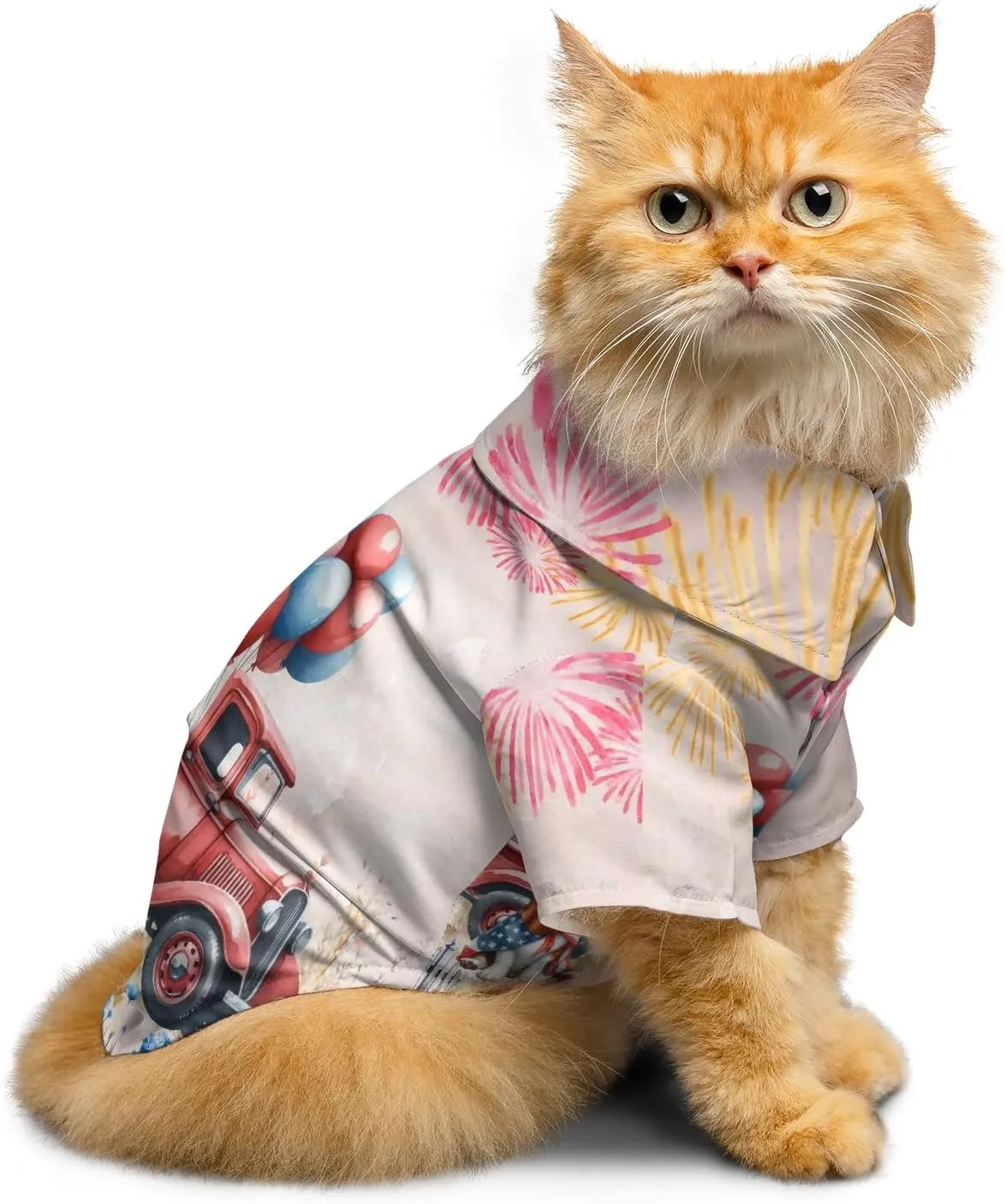 Vintage Patriotic Dog 4th of July Independence Memorial Day Hawaiian Shirt for Dog Cat and Owner