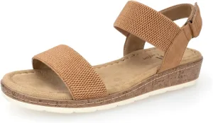 VJH confort Women’s Flat Sandals Open Toe Elastic Ankle Strap Slip on Comfy Low Wedge Sandals