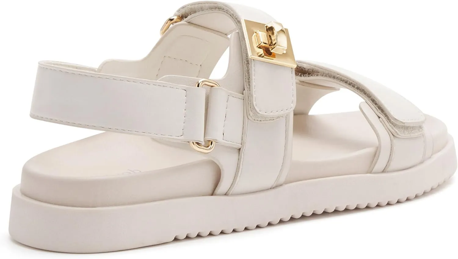 vodvob Women’s Flat Sandals with Soft Cushioned Footbed Open Toe Slides Adjustable Slip On Slippers for Summer