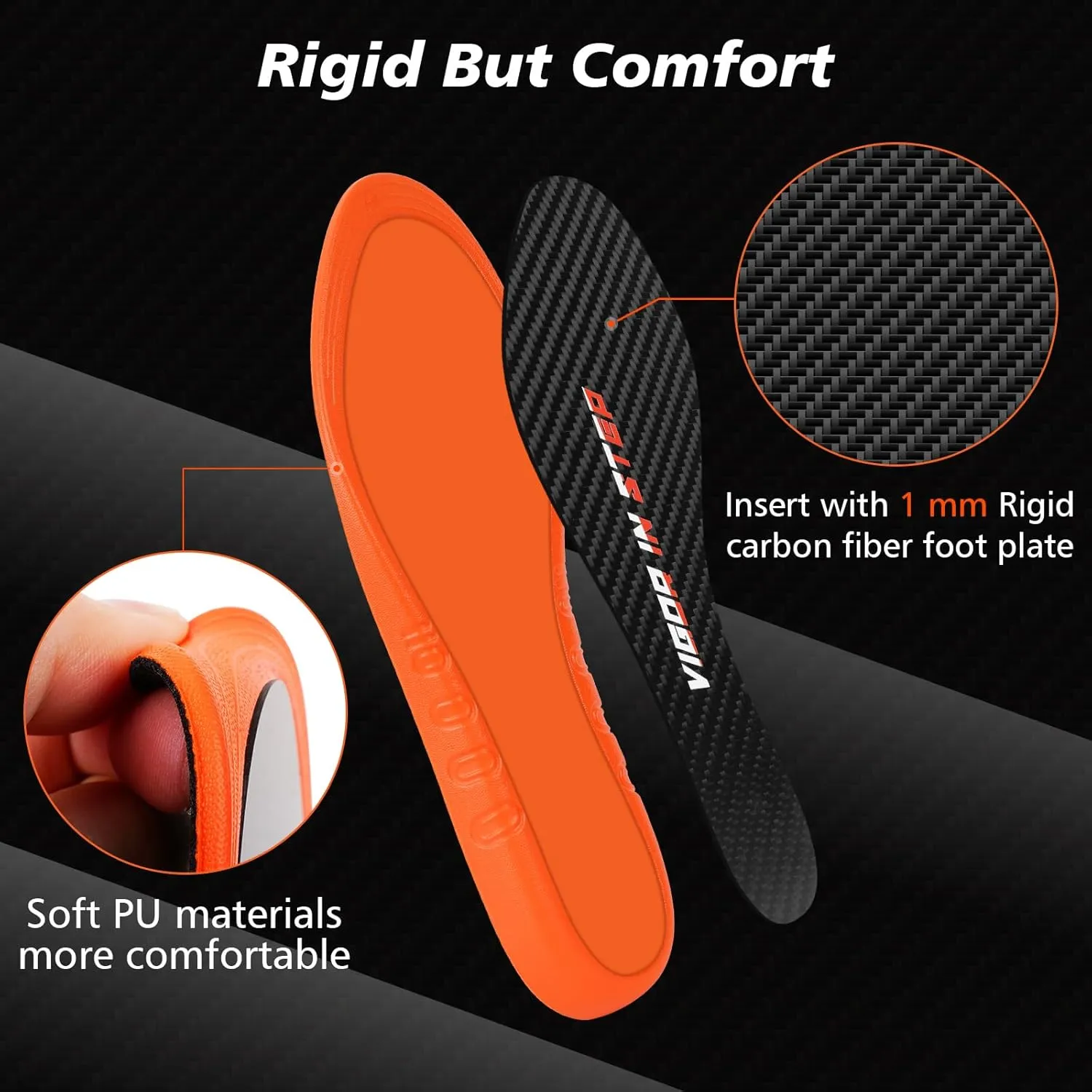 V.Step Carbon Fiber Insoles for Men Women, Shock Absorbing Sport Shoe Insoles for Basketball Volleyball Running Athletics Jump Higher XS