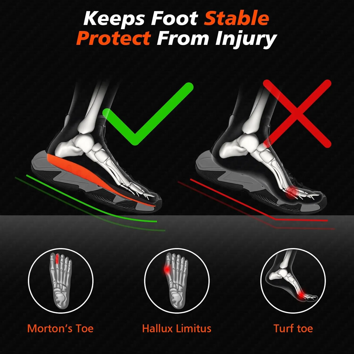 V.Step Carbon Fiber Insoles for Men Women, Shock Absorbing Sport Shoe Insoles for Basketball Volleyball Running Athletics Jump Higher XS