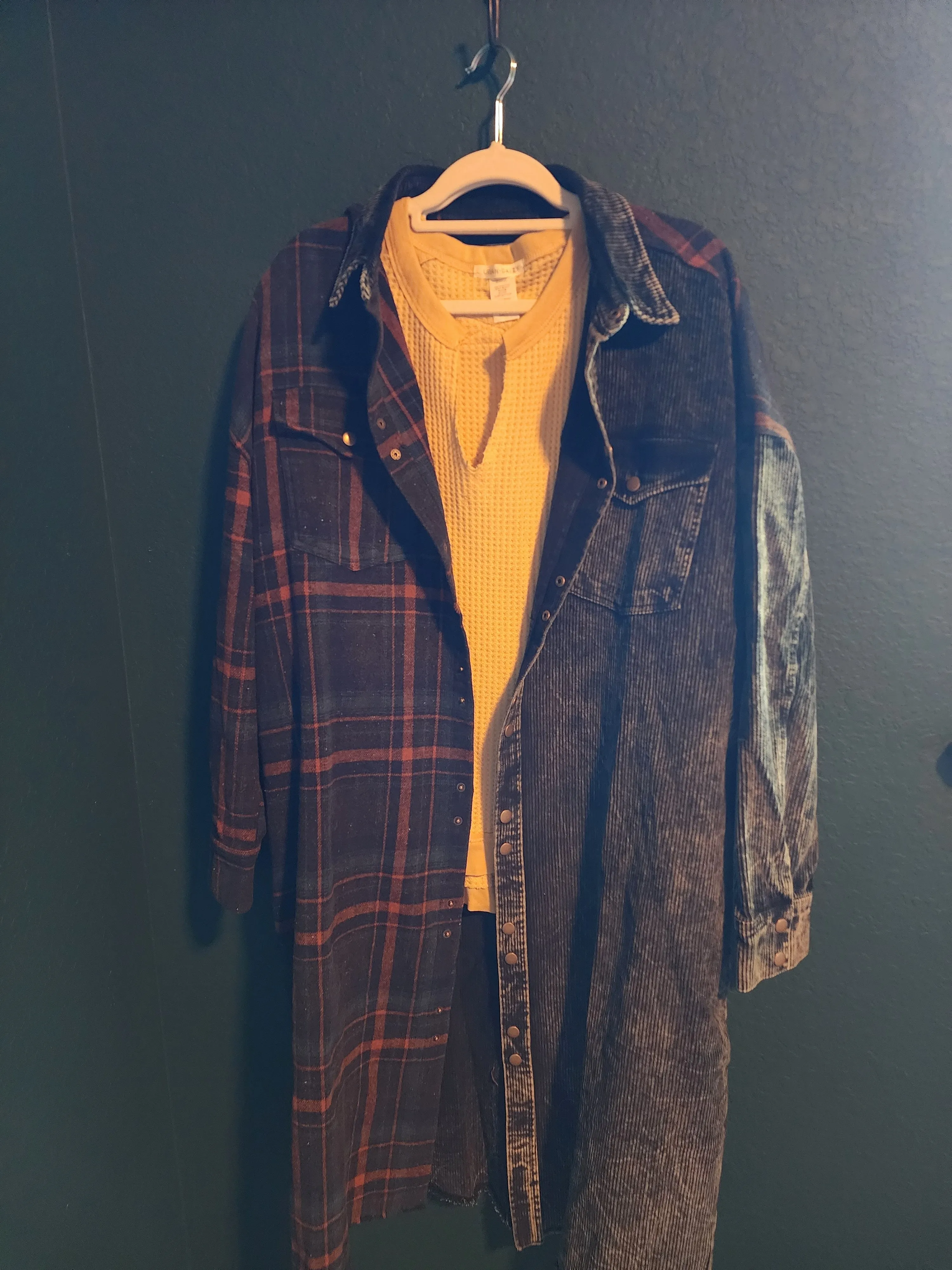 Waffle Knit Dolman Oversized Top in Mustard