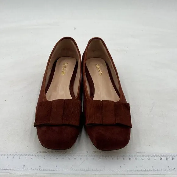 Wansseny Sienna Square Toe Low Heel Pumps Slip On Ladies Work Office Daily Comfy