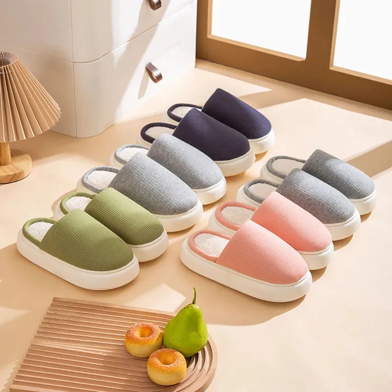 Warm Cotton Sole Slippers