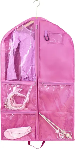 Waterproof Hanging Garment Bag,40 inch Garment Bags for Hanging Clothes,Garment Bags for Travel Storage,Dance Clothes Bag,Kids Garment Bag for Dance Costumes,Sports,Theatre,Beauty Pageants (Pink)