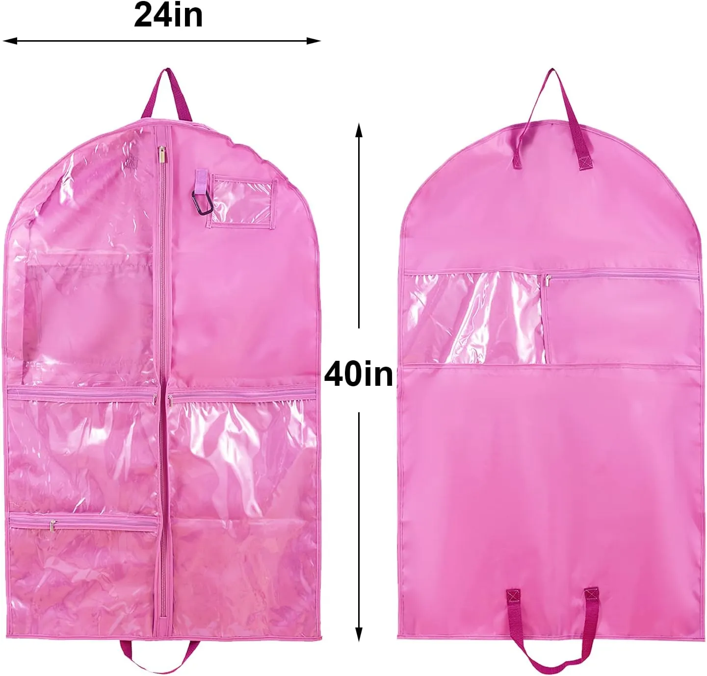 Waterproof Hanging Garment Bag,40 inch Garment Bags for Hanging Clothes,Garment Bags for Travel Storage,Dance Clothes Bag,Kids Garment Bag for Dance Costumes,Sports,Theatre,Beauty Pageants (Pink)