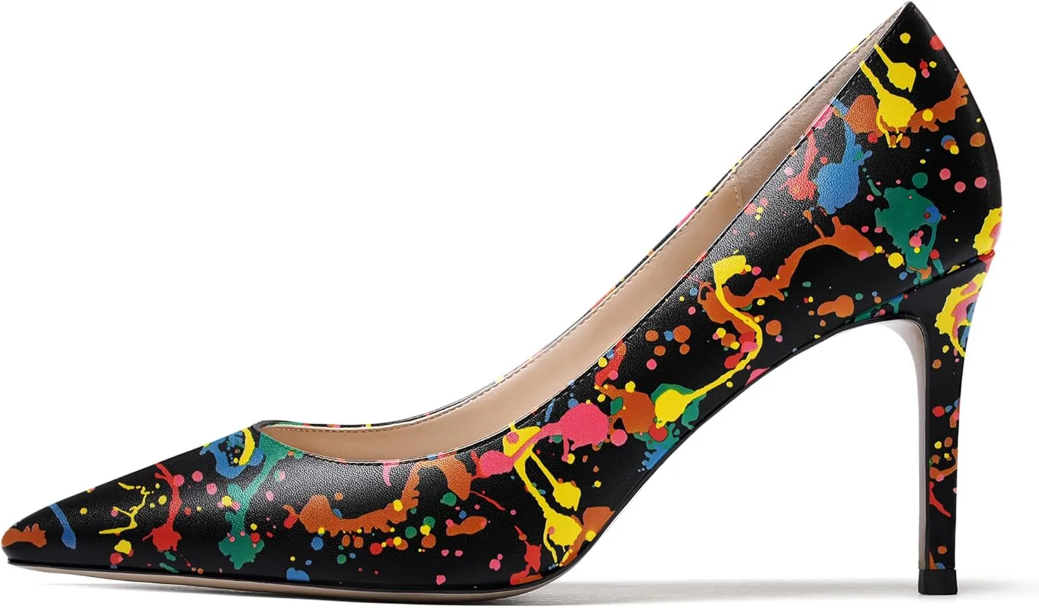 WAYDERNS Women's Matte Pointed Toe Slip On Stiletto High Heel Pumps Wedding Dress Shoes 3.5 Inch