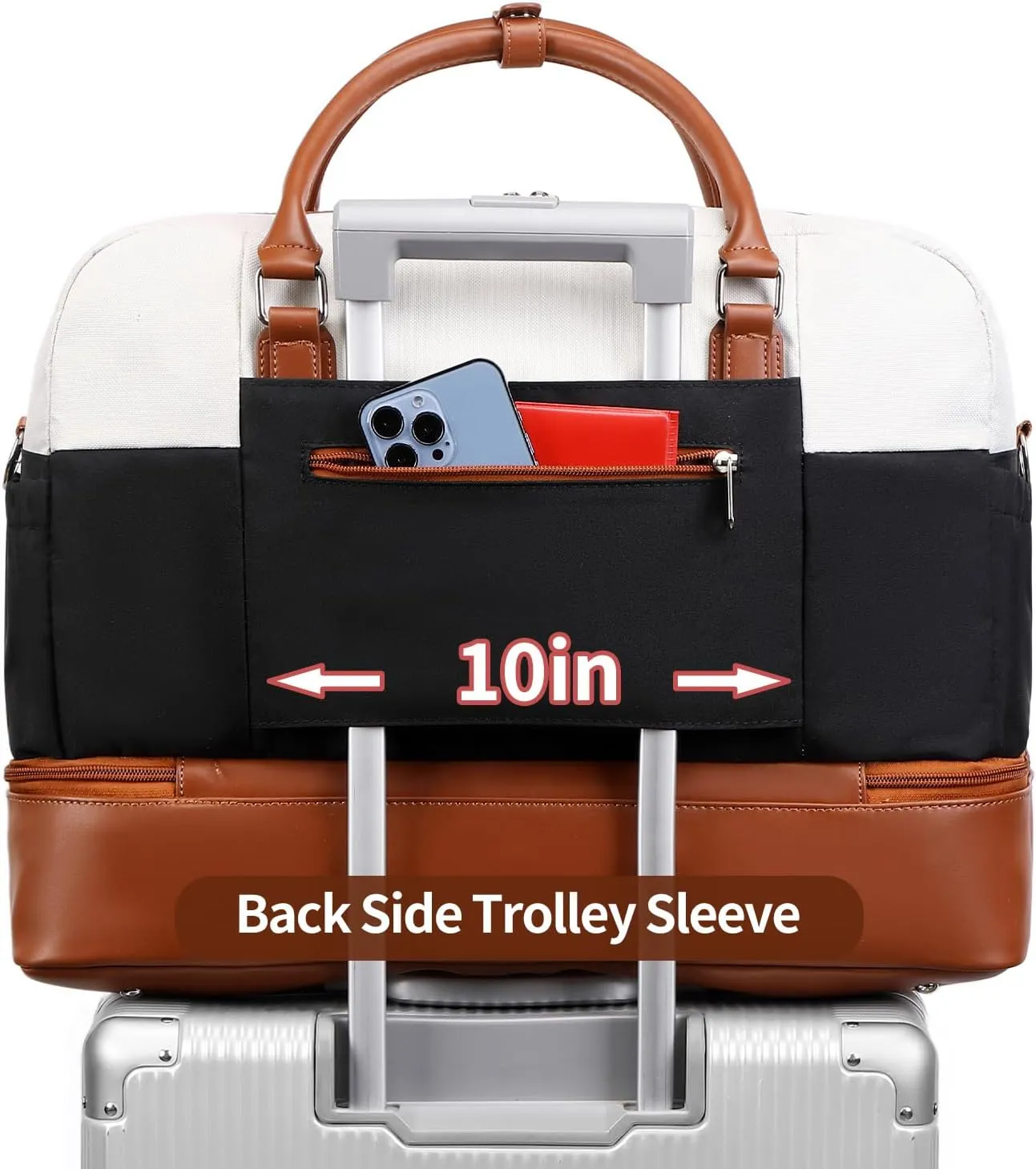 Weekender Bags for Women Overnight Bag Large Canvas Travel Duffel Bag with Shoe Compartment Carry On Tote Bag 3Pcs Set
