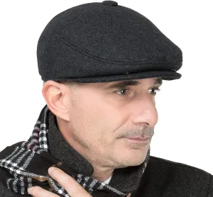 Winter for Men Outdoor Hat, Beret Flat Newsboy Gatsby Hats Adjustable Warm Sport Golf Flat Cap Hats Dad Caps Earflaps Thicken