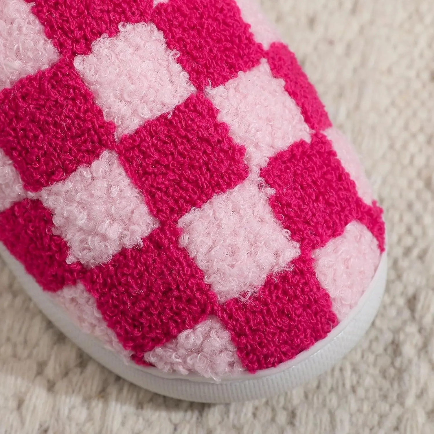 Winter Indoor Plush Slippers Warm Soft Cotton Slippers Gingham Cotton Slippers for Men's & Women's