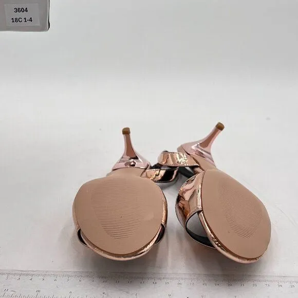 Women Gold Comfy Slingback Kitten Low Heels Elegant Peep Toe Single Strap Sandal