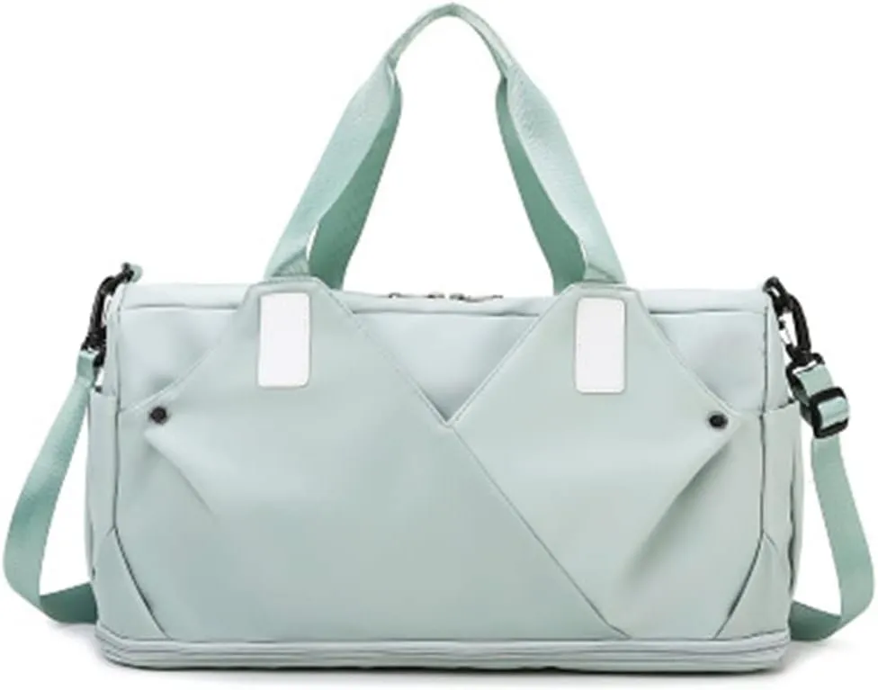 Women Gym Bag Sports Fitness Handbag Training Bags for Shoes Travel Dry and Wet Yoga Mat(Gray)