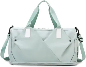 Women Gym Bag Sports Fitness Handbag Training Bags for Shoes Travel Dry and Wet Yoga Mat(Gray)