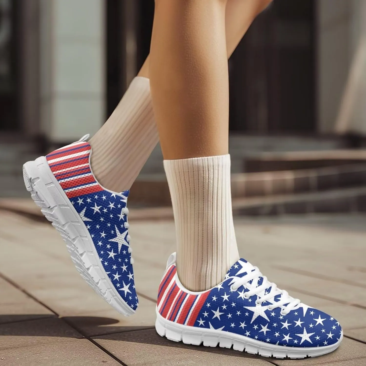 Women Men Lace Up Shoes Walking Sports Trainers Durable Sneaker for Running Hiking Gym US 5-15