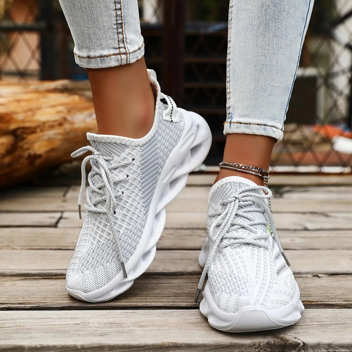 Women Running Shoes Walking Training Sneakers Sport Gym Fitness Tennis Shoes Non Slip Fashion Comfortable Lightweight Shoe for Casual Jogging Mesh Breathable Sneaker