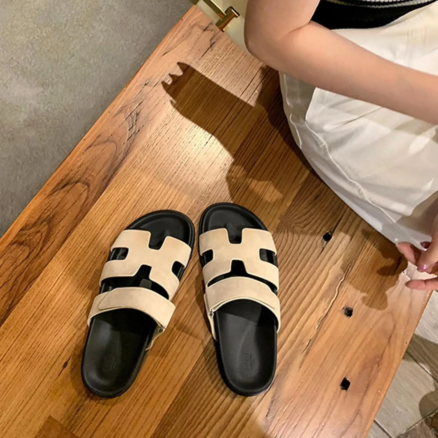 Women Sandals Summer Flat Sandal Comfy Adjustable Strap Sandals Fashion Mules Slip On Casual Sandals for Women