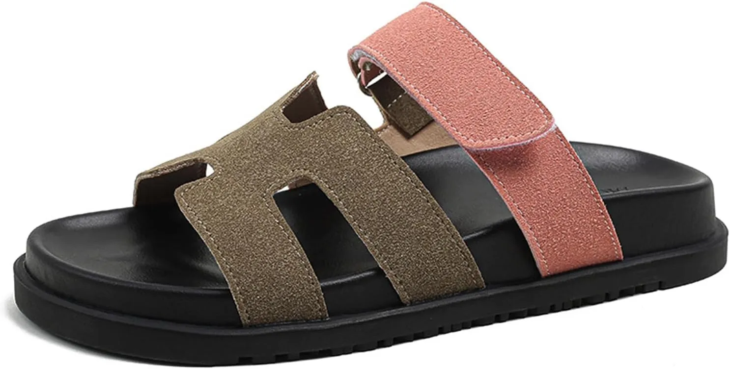 Women Sandals Summer Flat Sandal Comfy Adjustable Strap Sandals Fashion Mules Slip On Casual Sandals for Women