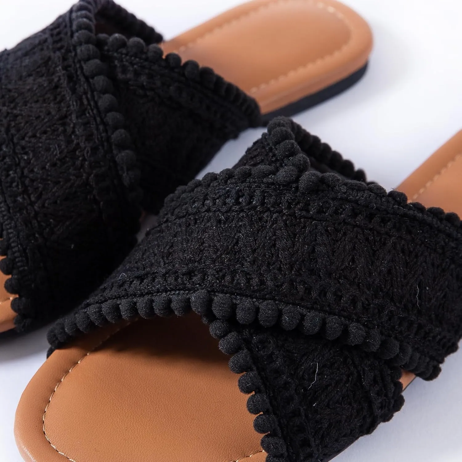 Women Slides Sandals Braided Summer Bohemian Dressy Vacation Beach Comfy Slip On Flat