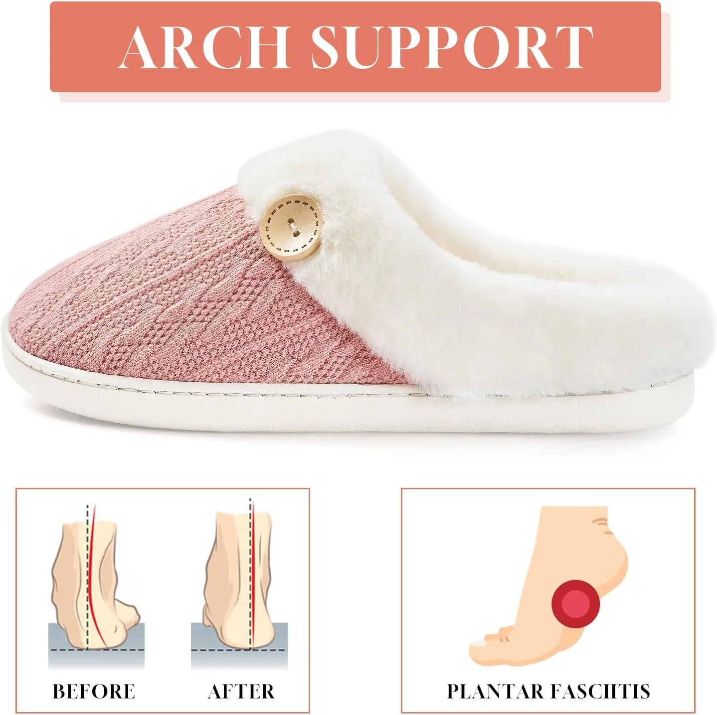 Women Slippers Memory Foam Slippers,Fuzzy House Bedroom Shoes,Soft Comfy Slippers for Woman,Indoor and Outdoor Home Ladies Slippers Bedroom Navy Blue Grey Pink