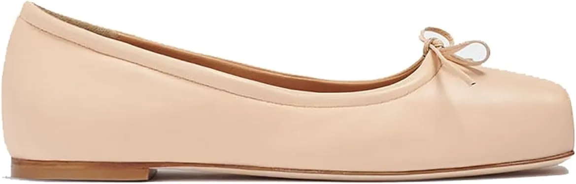 Women Square Toe Ballet Flats Bow Slip On Ballet Dress Shoes Satin Comfy Closed Square Toe Flat Shoes Wedding Bridal Walking Office Ladies Flats Drive Casual Ballet Shoes 4-11 M US