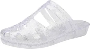 Women Summer Closed Toe Jelly Sandals Slides Sandal Slip on Flat Slippers Hollow Soft Sole 2025 New