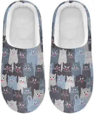Women's and Men's Fuzzy House Slippers Cozy Memory Foam Slippers Warm Nonslip Slippers
