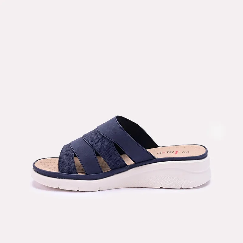 Womens Blue Comfy Casual Slippers 0413301