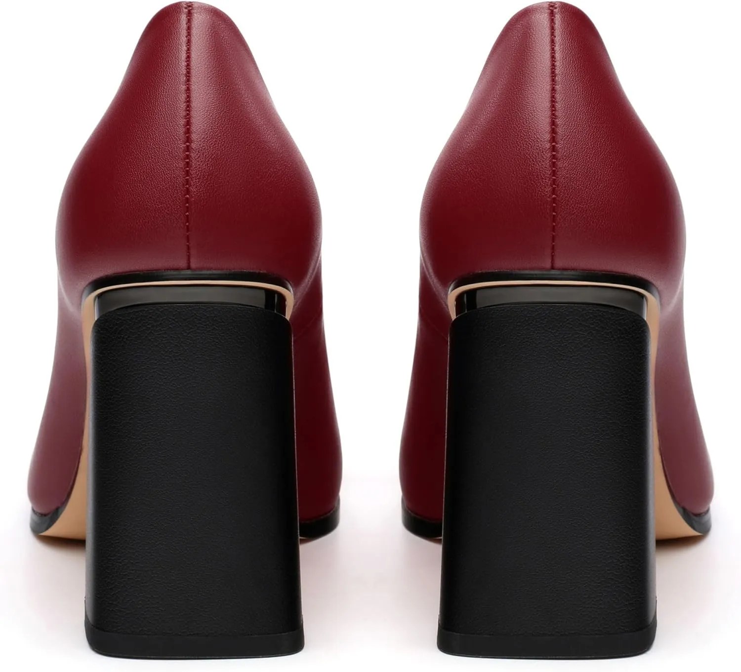 Women's Chunck Block High Heels Closed Pointed Toe Slip On Pumps Evening Wedding Party Office Work Shoes 3.5 Inch