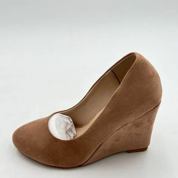 Women's Classic Wedge Pumps Basic Closed Almond Toe Thick High Heels