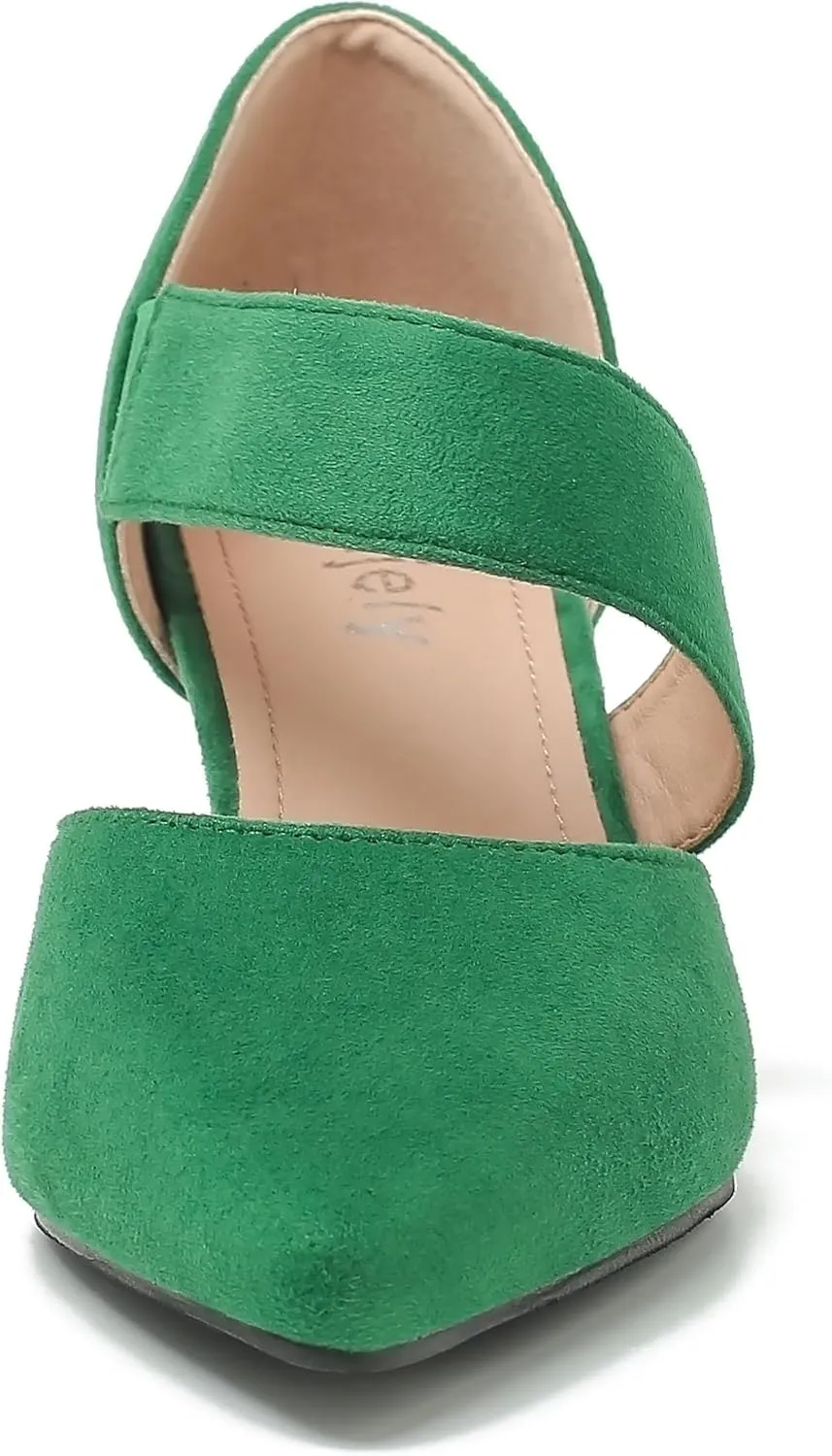 Women's Closed Pointed Toe Heels Strap D'Orsay Kitten Heel Slip On Dressy Pumps