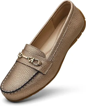Women's Comfortable & Lightweight Leather Loafers Slip-Ons Driving Mocs Walking Shoes Cute Business Casual Dress Shoes Work Flats for Women