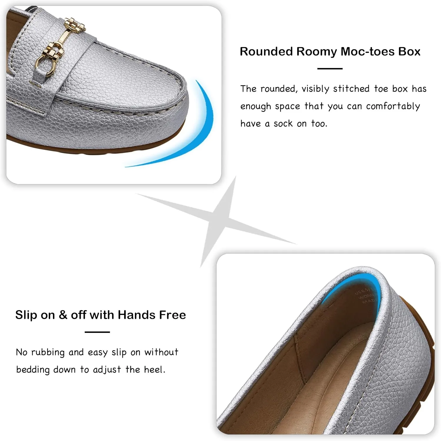 Women's Comfortable & Lightweight Leather Loafers Slip-Ons Driving Mocs Walking Shoes Cute Business Casual Dress Shoes Work Flats for Women