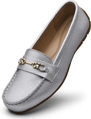 Women's Comfortable & Lightweight Leather Loafers Slip-Ons Driving Mocs Walking Shoes Cute Business Casual Dress Shoes Work Flats for Women