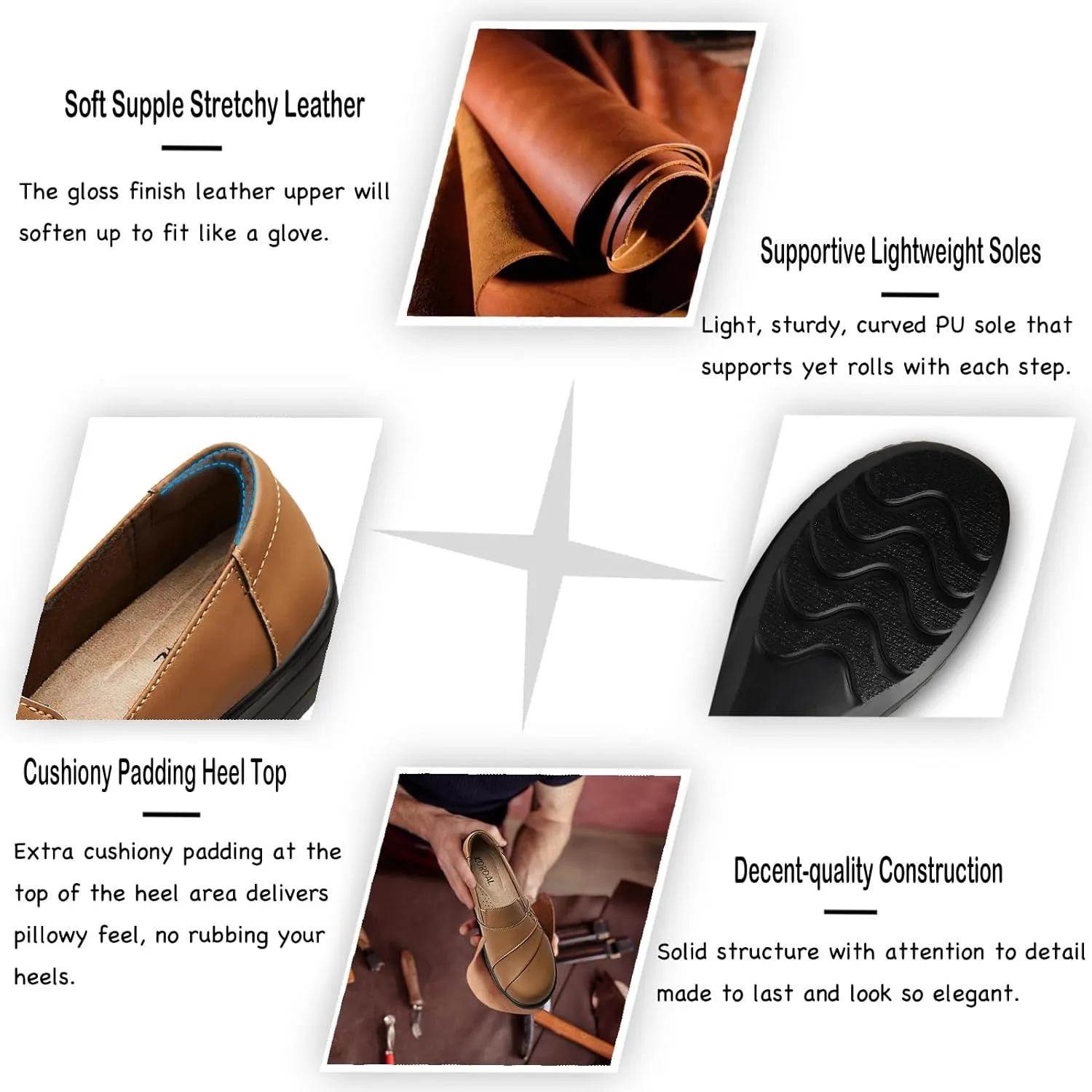 Women's Comfortable & Lightweight Leather Loafers Slip-Ons Stylish Business Casual Dress Shoes Work Office Everyday Walking Shoes for Women