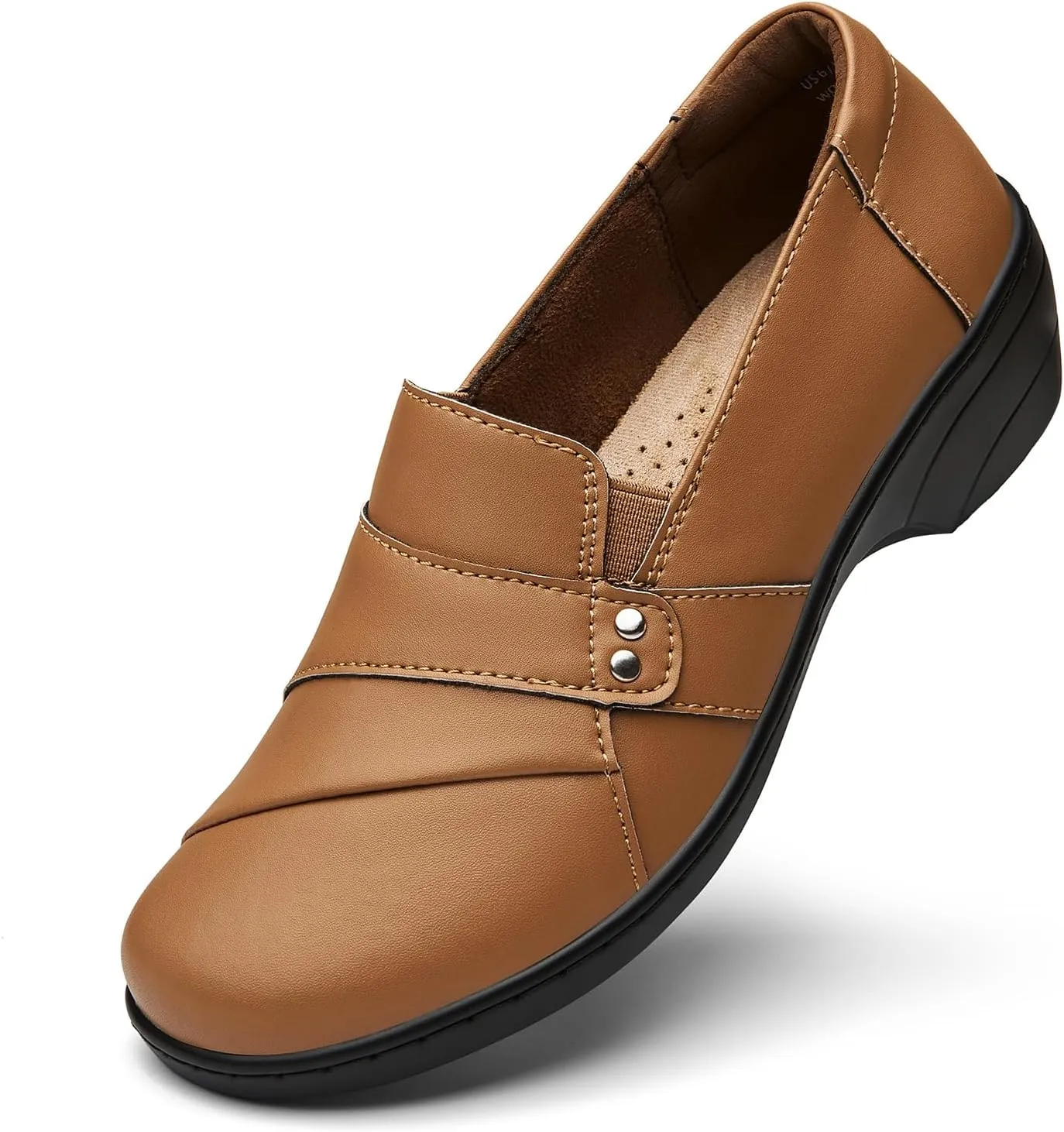 Women's Comfortable & Lightweight Leather Loafers Slip-Ons Stylish Business Casual Dress Shoes Work Office Everyday Walking Shoes for Women