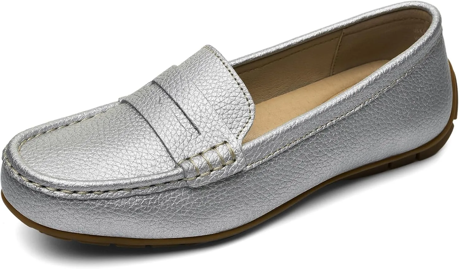 Women's Comfortable & Lightweight Leather Penny Loafers Slip-Ons Cute Business Casual Dress Shoes Work Office Flats Everyday Walking Shoes Driving Mocs for Women