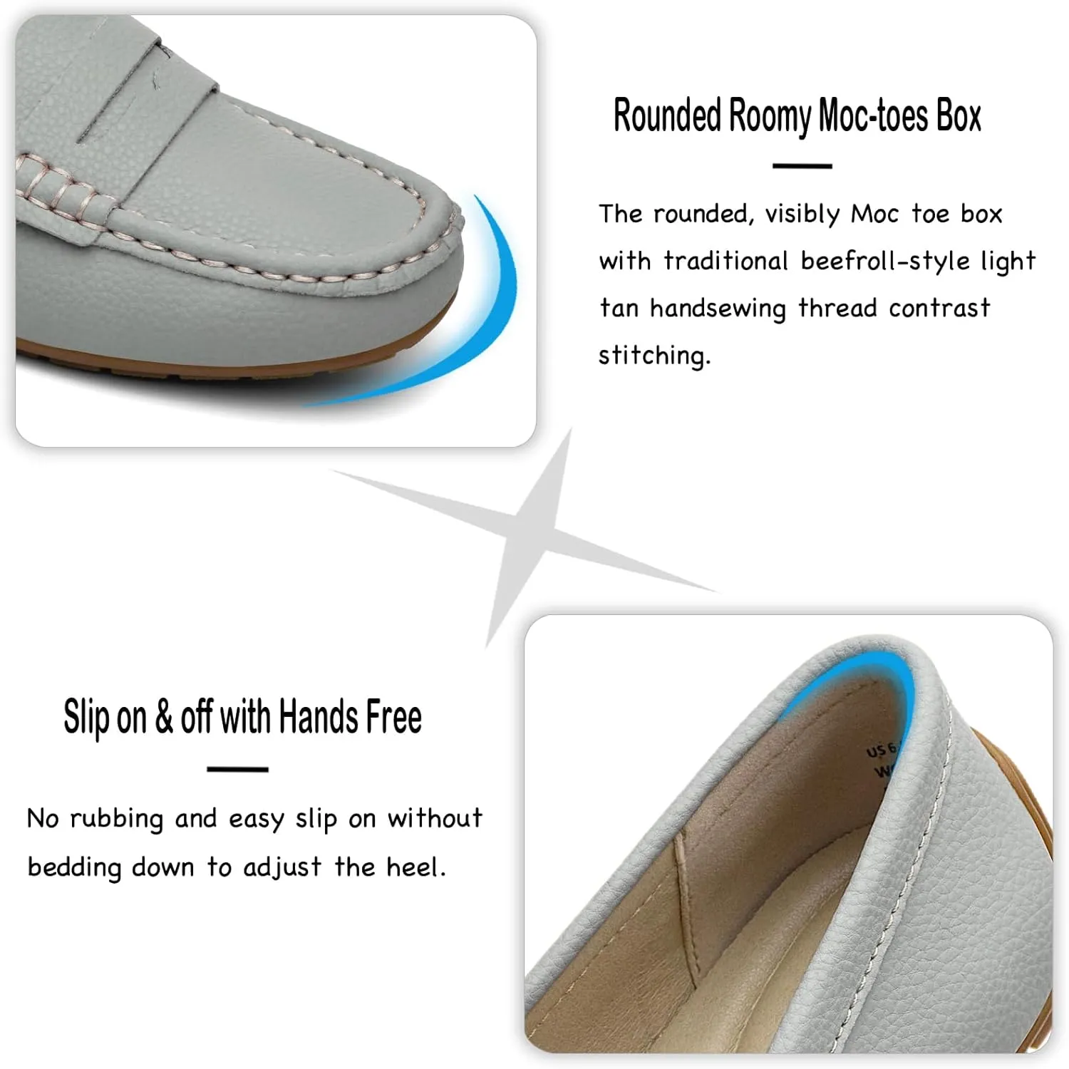 Women's Comfortable & Lightweight Leather Penny Loafers Slip-Ons Cute Business Casual Dress Shoes Work Office Flats Everyday Walking Shoes Driving Mocs for Women